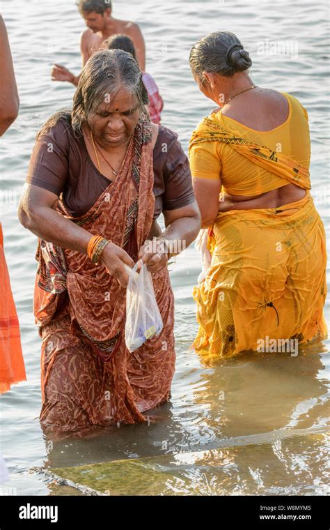 desi aunty bath|335 Indian Woman Bathing Ganges River Stock Photos